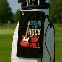 Jesus Is My Rock And That Is How I Roll Christian Golf Towel thumb 2