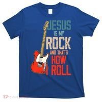 Jesus Is My Rock And That Is How I Roll Christian T-Shirt thumb 0