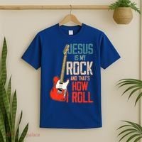 Jesus Is My Rock And That Is How I Roll Christian T-Shirt thumb 2