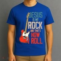 Jesus Is My Rock And That Is How I Roll Christian T-Shirt thumb 3