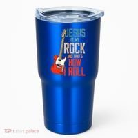 Jesus Is My Rock And That Is How I Roll Christian Tumbler thumb 0