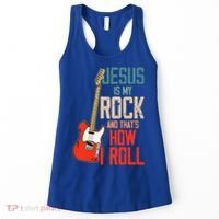 Jesus Is My Rock And That Is How I Roll Christian Women's Tank Top thumb 0