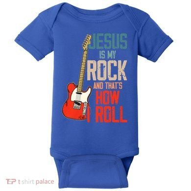 Jesus Is My Rock And That Is How I Roll Christian Baby Bodysuit