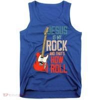 Jesus Is My Rock And That Is How I Roll Christian Tank Top thumb 0