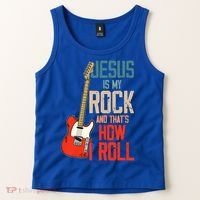 Jesus Is My Rock And That Is How I Roll Christian Tank Top thumb 2