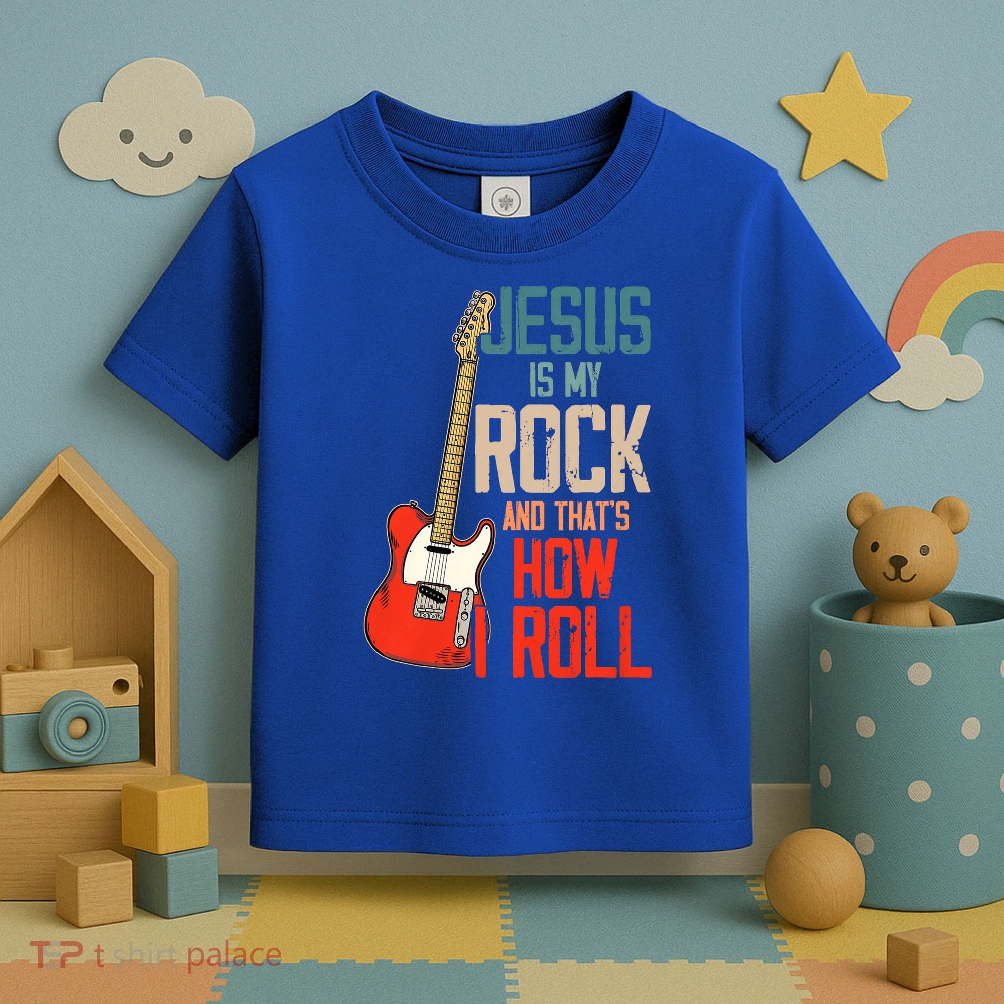 Jesus Is My Rock And That Is How I Roll Christian Toddler T-Shirt