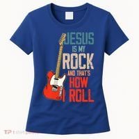 Jesus Is My Rock And That Is How I Roll Christian Women's T-Shirt thumb 0
