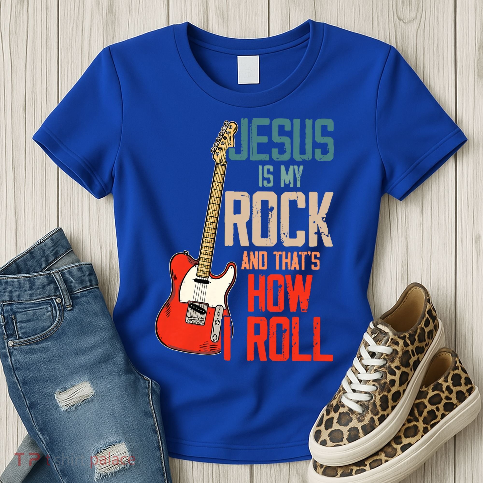 Jesus Is My Rock And That Is How I Roll Christian Women's T-Shirt