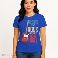 Jesus Is My Rock And That Is How I Roll Christian Women's T-Shirt thumb 4