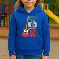 Jesus Is My Rock And That Is How I Roll Christian Kids Hoodie thumb 3