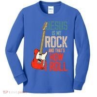 Jesus Is My Rock And That Is How I Roll Christian Kids Long Sleeve Shirt thumb 0