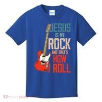 Jesus Is My Rock And That Is How I Roll Christian Kids T-Shirt thumb 0