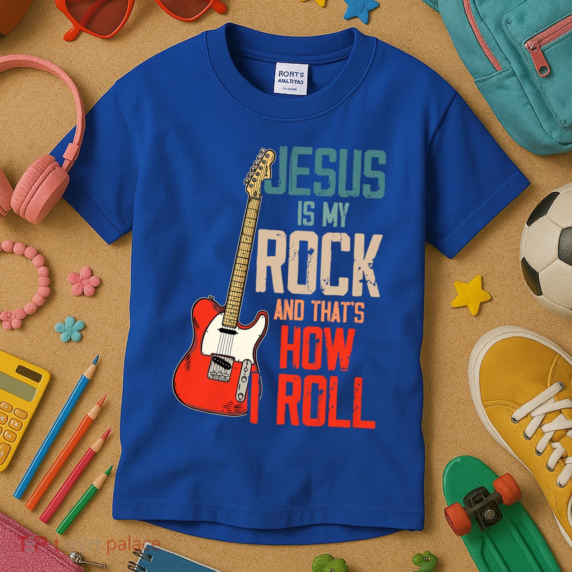 Jesus Is My Rock And That Is How I Roll Christian Kids T-Shirt