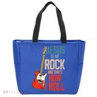 Jesus Is My Rock And That Is How I Roll Christian Tote Bag thumb 0