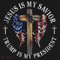 Jesus Is My Savior Trump Is My President 2024 Usa Flag Cross T-Shirt thumb 7