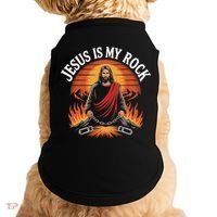 Jesus Is My Rock Biblical Faith Doggie Tank thumb 0