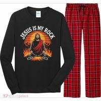 Jesus Is My Rock Biblical Faith Long Sleeve Pajama Set thumb 0