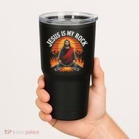 Jesus Is My Rock Biblical Faith Tumbler thumb 2