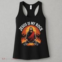 Jesus Is My Rock Biblical Faith Women's Tank Top thumb 3