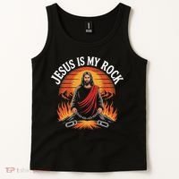 Jesus Is My Rock Biblical Faith Tank Top thumb 2