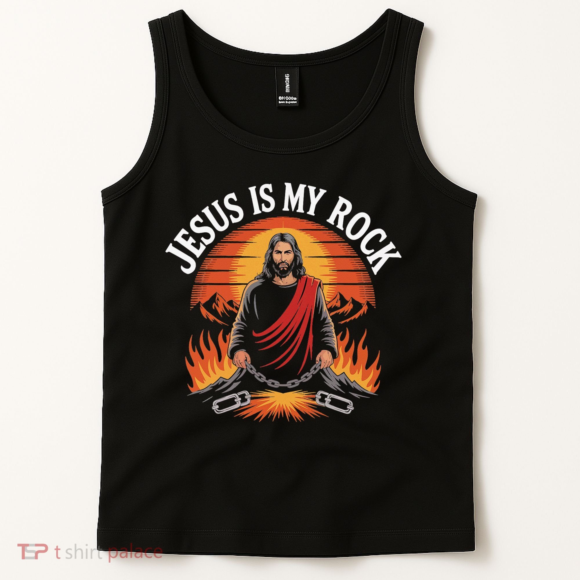Jesus Is My Rock Biblical Faith Tank Top