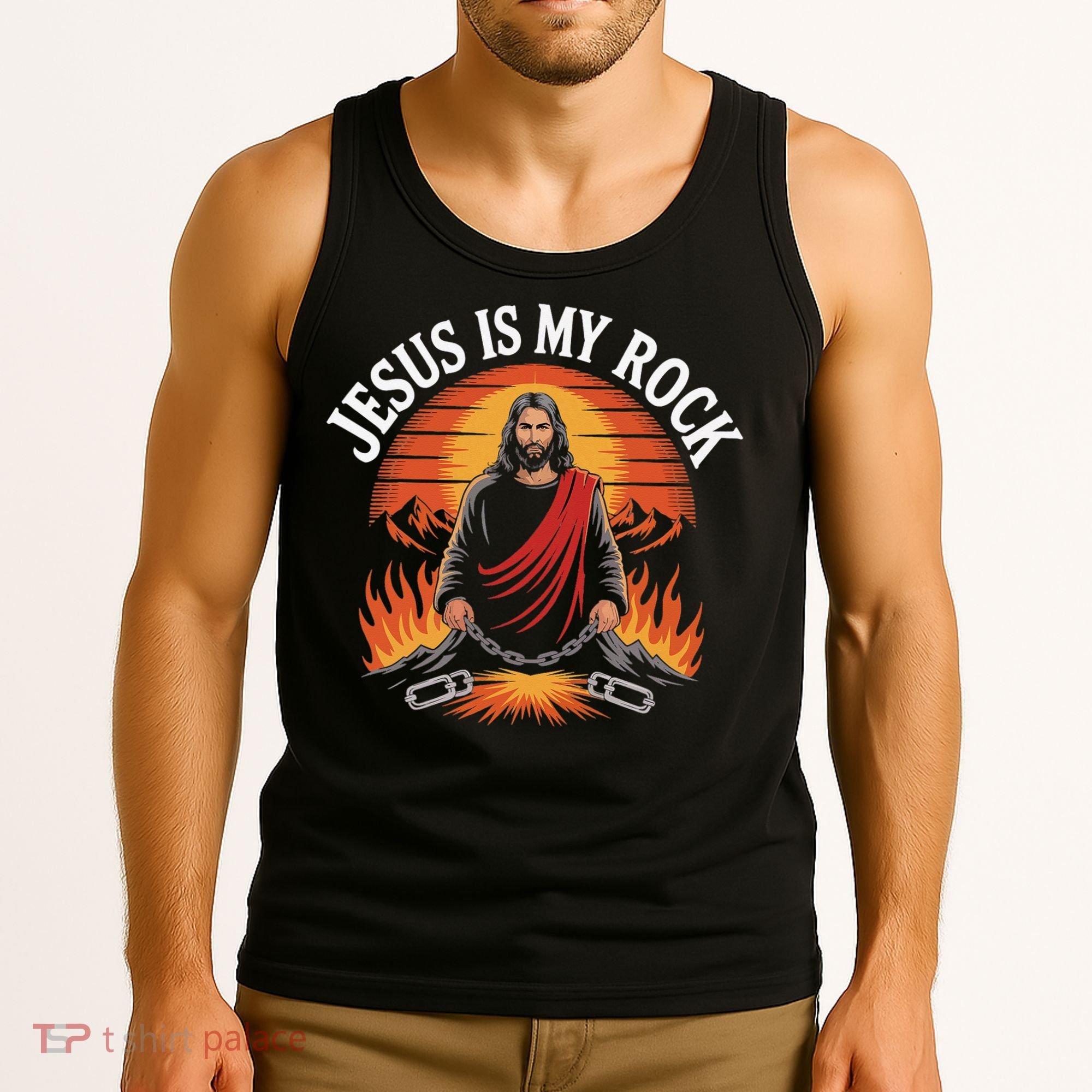Jesus Is My Rock Biblical Faith Tank Top