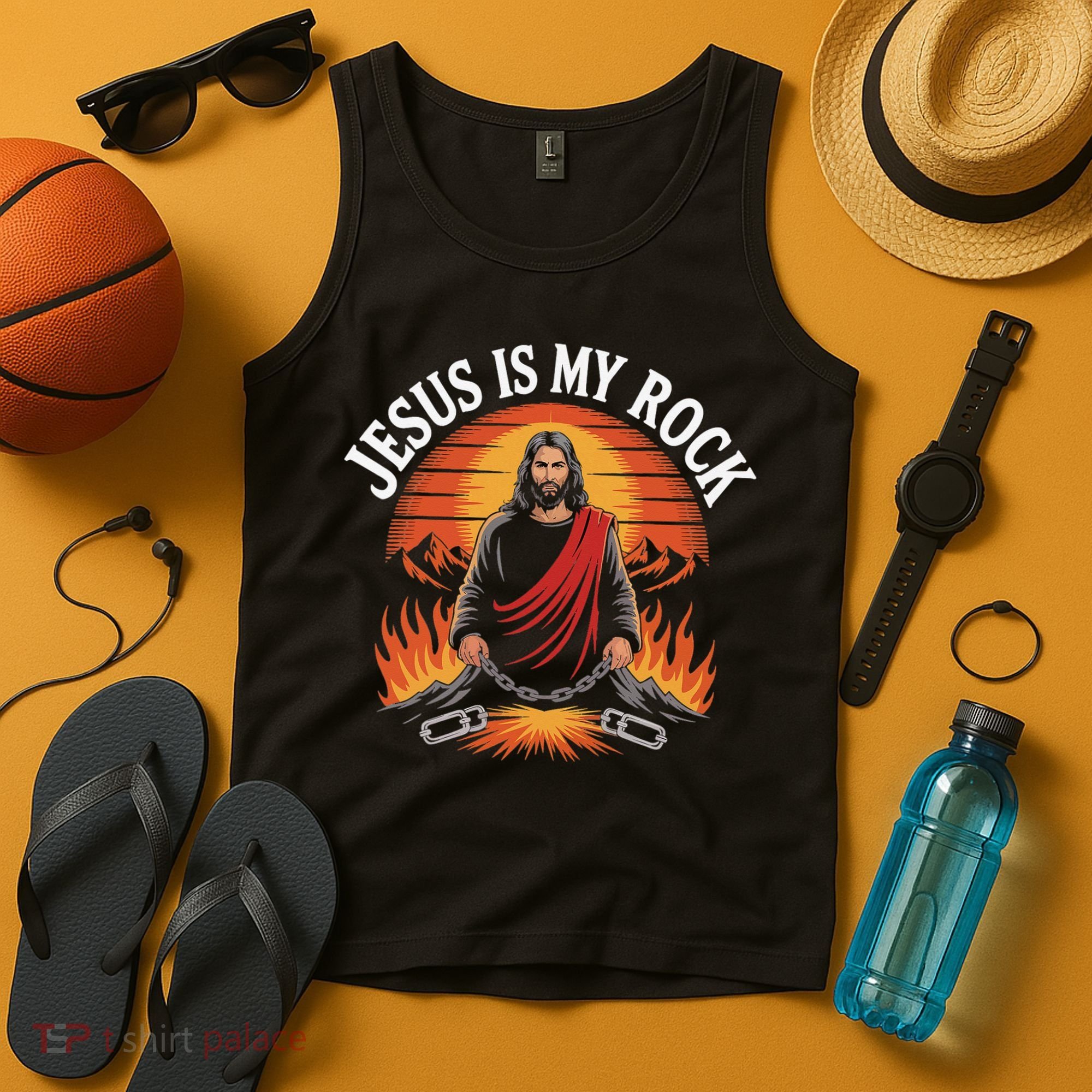 Jesus Is My Rock Biblical Faith Tank Top