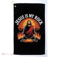 Jesus Is My Rock Biblical Faith Golf Towel thumb 0