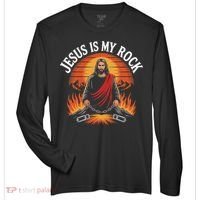 Jesus Is My Rock Biblical Faith Zone Performance Long-Sleeve T-Shirt thumb 0