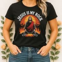 Jesus Is My Rock Biblical Faith Women's T-Shirt thumb 2