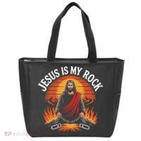 Jesus Is My Rock Biblical Faith Tote Bag thumb 0