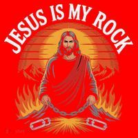 Jesus Is My Rock Biblical Faith Santa Hat thumb 1