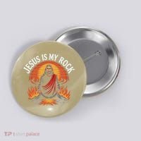 Jesus Is My Rock Biblical Faith Button thumb 0