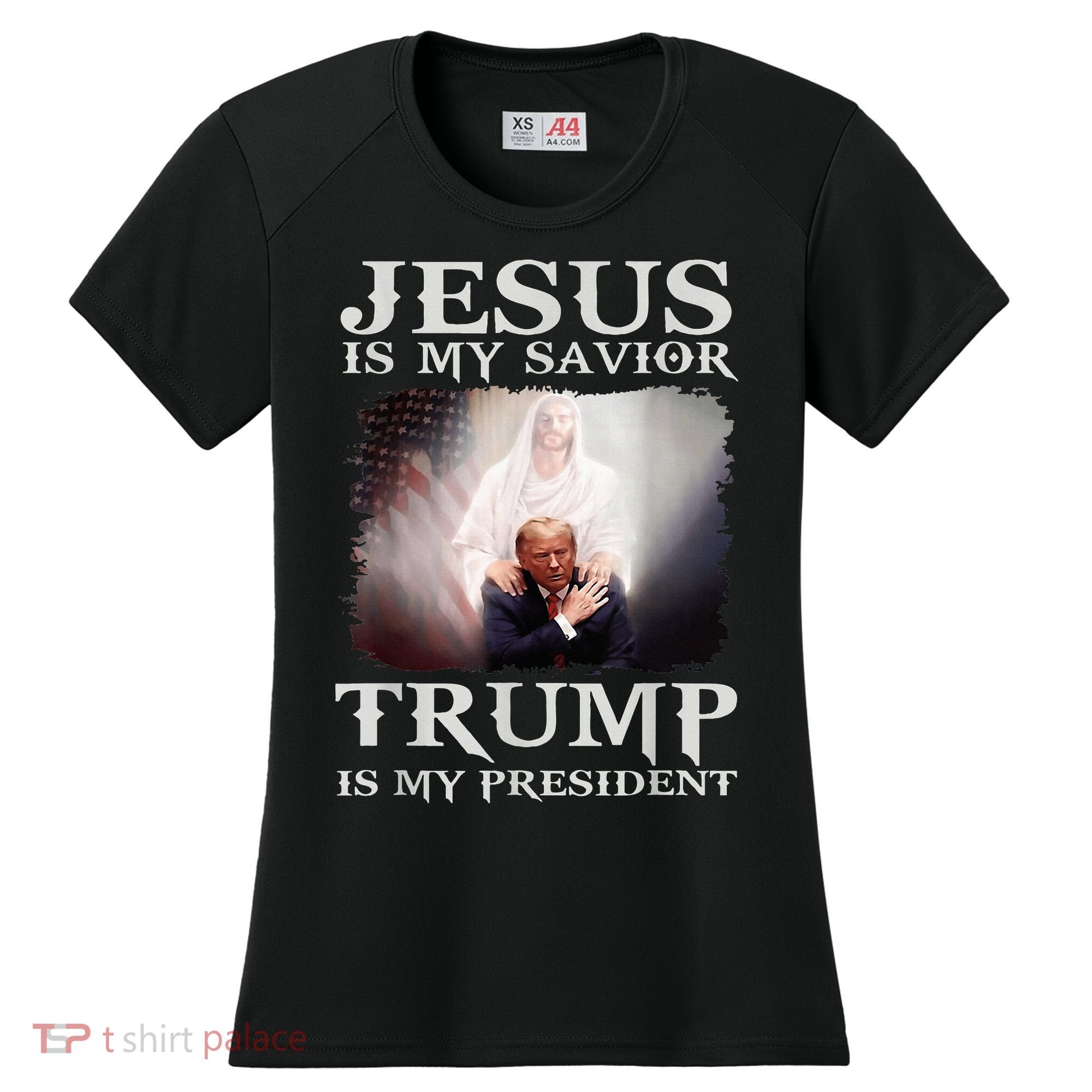 Jesus Is My Savior Trump Is My President Women's Cooling Performance Crew T-Shirt