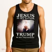 Jesus Is My Savior Trump Is My President Tank Top thumb 3