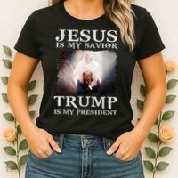 Jesus Is My Savior Trump Is My President Women's T-Shirt thumb 2