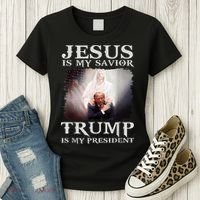 Jesus Is My Savior Trump Is My President Women's T-Shirt thumb 3