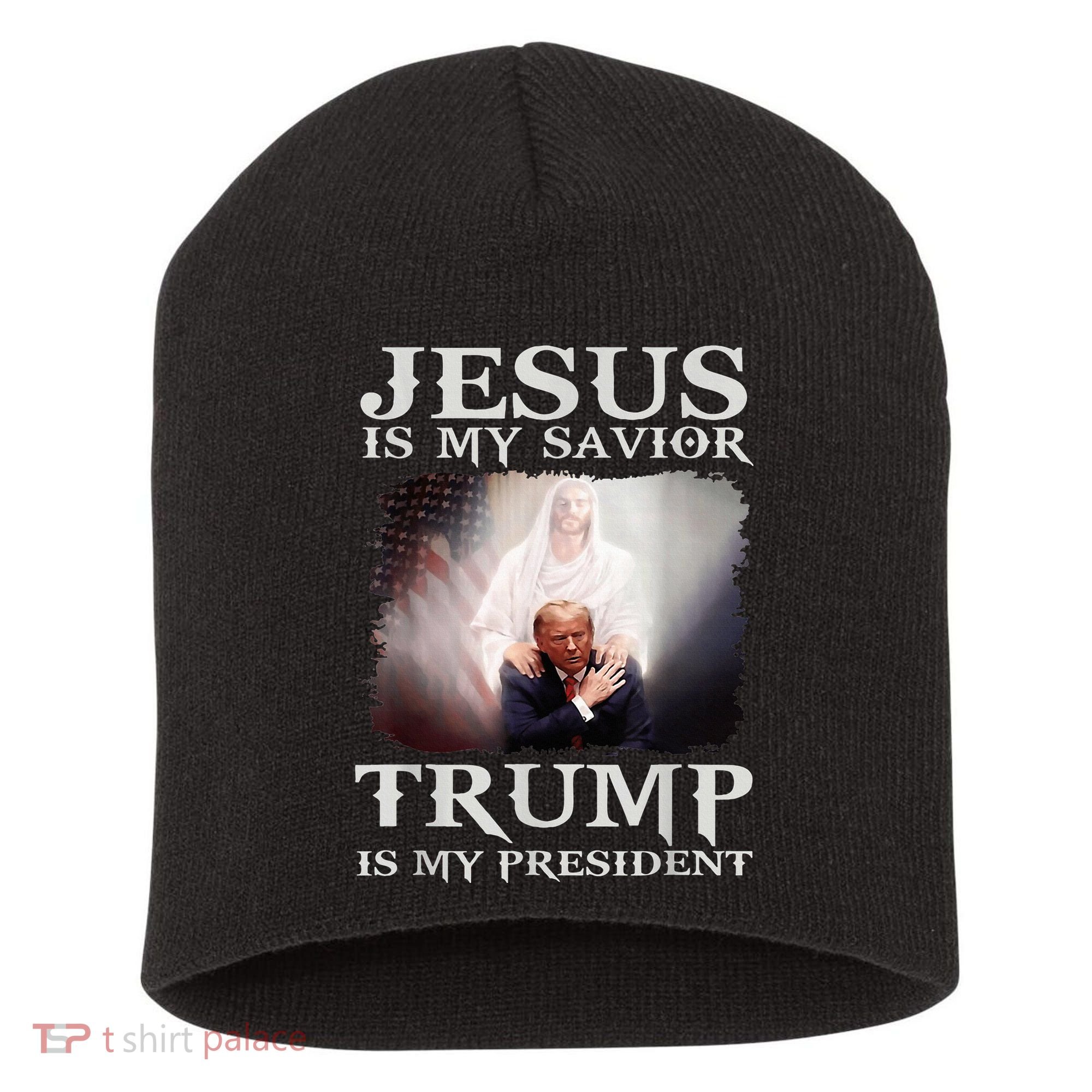 Jesus Is My Savior Trump Is My President Short Acrylic Beanie