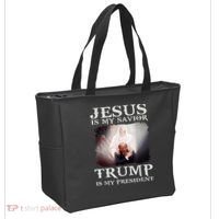 Jesus Is My Savior Trump Is My President Tote Bag thumb 2