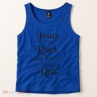 Jesus Is My Rock And Thats How I Roll Christ Size Tank Top thumb 2