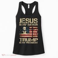 Jesus Is My Savior Trump Is My President Trump 2024 Women's Tank Top thumb 0