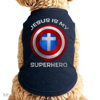 Jesus Is My Superhero Faith Shield Doggie Tank