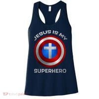 Jesus Is My Superhero Faith Shield Women's Tank Top thumb 0
