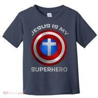Jesus Is My Superhero Faith Shield Toddler T-Shirt thumb 0