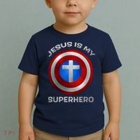 Jesus Is My Superhero Faith Shield Toddler T-Shirt thumb 2