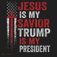 Jesus Is My Savior Trump Is My President American Flag Beanie thumb 2