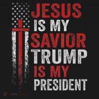 Jesus Is My Savior Trump Is My President American Flag Visor thumb 3