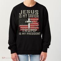 Jesus Is My Savior Trump Is My President Women's Sweatshirt thumb 0