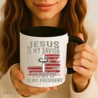 Jesus Is My Savior Trump Is My President Coffee Mug thumb 3
