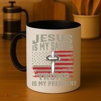 Jesus Is My Savior Trump Is My President Coffee Mug thumb 4